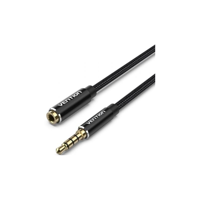 Cable estéreo vention bhcbi/ jack 3.5 macho - jack 3.5 hembra/ 3m/ negro