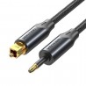 Cable de audio de fibra óptica vention bkcbh/ 2m/ negro