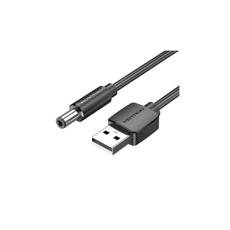 Cable alimentación vention ceybd/ usb-a macho - dc 5.5mm macho/ 50cm/ negro