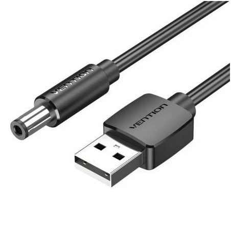 Cable alimentación vention ceybg/ usb-a macho - dc 5.5mm macho/ 1.5m/ negro