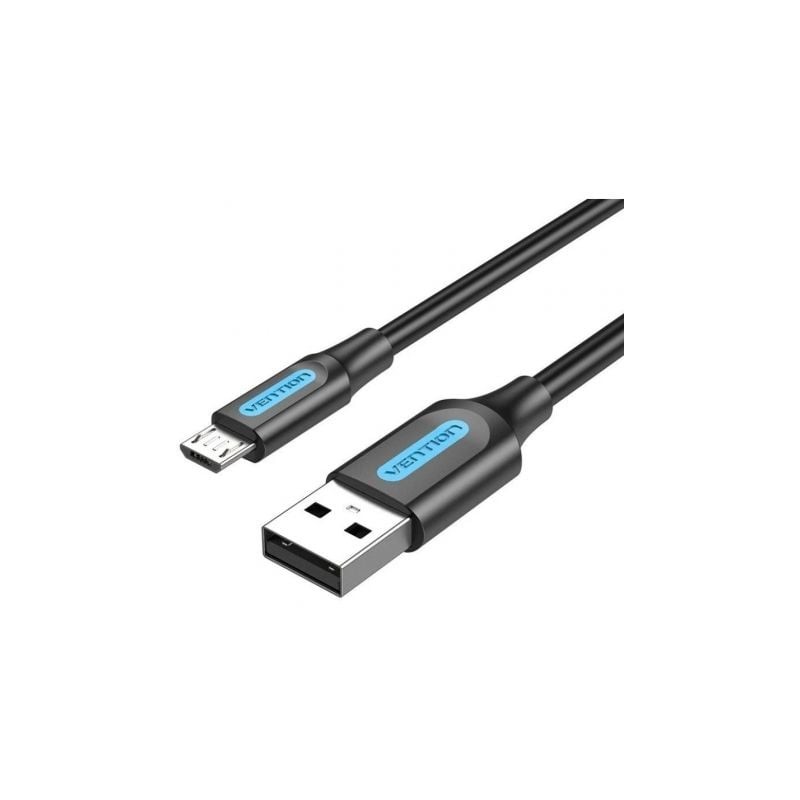 Cable usb 2.0 vention colbg/ usb macho - microusb macho/ hasta 60w/ 480mbps/ 1.5m/ negro