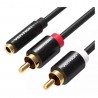 Cable estéreo vention vab-r01-b200/ jack 3.5 hembra - 2x rca macho/ 2m/ negro