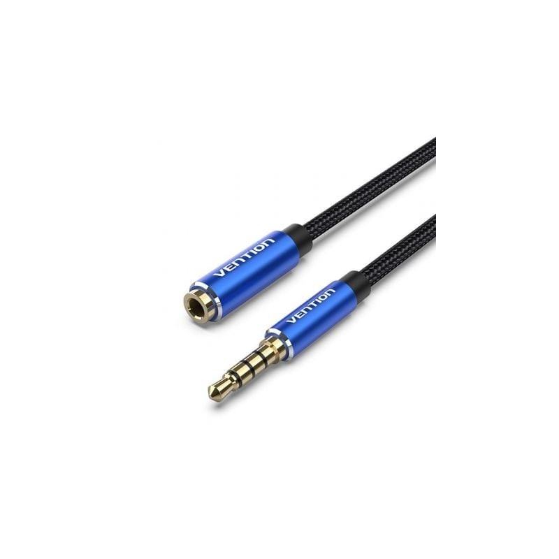Cable estéreo vention bhclj/ jack 3.5 macho - jack 3.5 hembra/ 5m/ azul