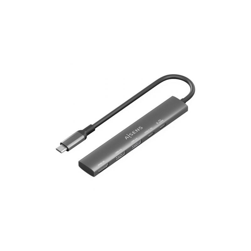 Docking usb tipo-c aisens asuc-5p022-gr/ 1xhdmi 4k/ 2xusb/ 1xusb tipo-c/ 1xusb tipo-c pd/ gris