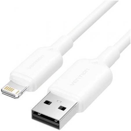 Cable usb 2.0 lightning vention lamwh/ usb macho - lightning macho/ 480mbps/ 2m/ blanco