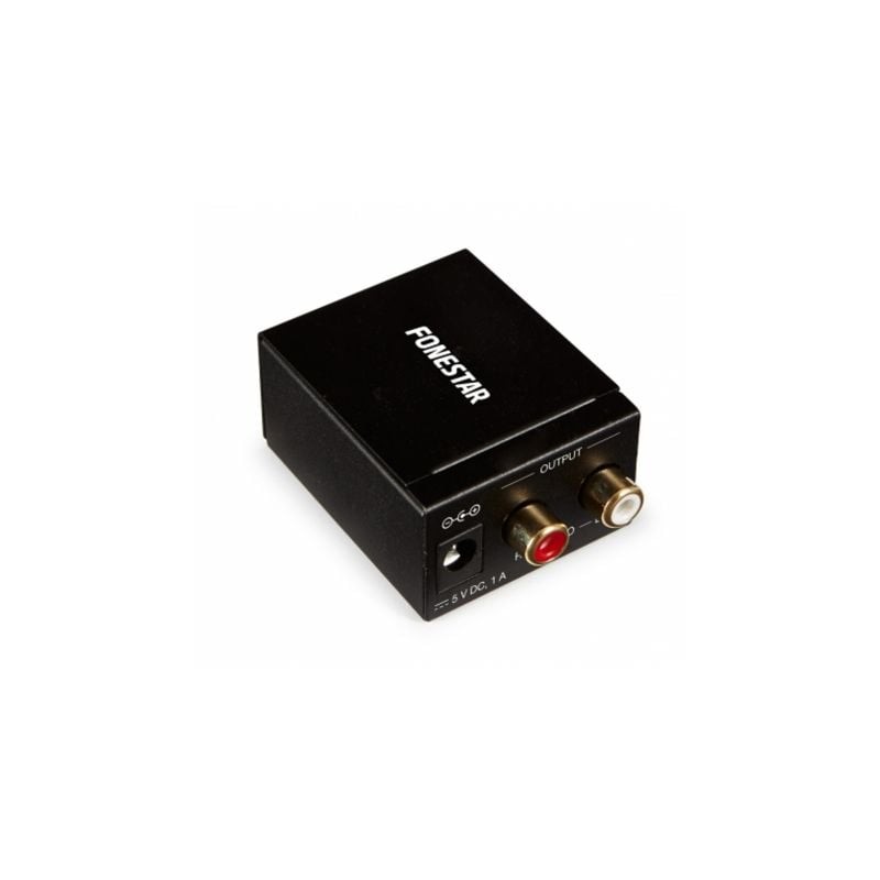 Convertidor de audio fonestar fo-37da/ entrada toslink y rca/ salida 2x rca
