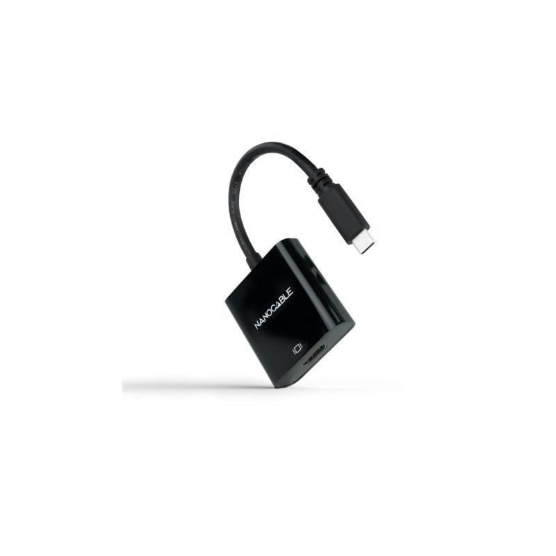 Conversor nanocable 10.16.4102-bk/ usb tipo-c macho - hdmi hembra/ 15cm/ negro