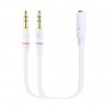 Cable estéreo nanocable 10.24.1203/ jack 3.5 hembra - 2x jack 3.5 macho/ 20cm/ blanco