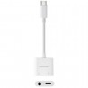 Adaptador audio nanocable 10.24.1206/ usb tipo-c macho - jack 3.5 hembra/ usb tipo-c hembra/ blanco
