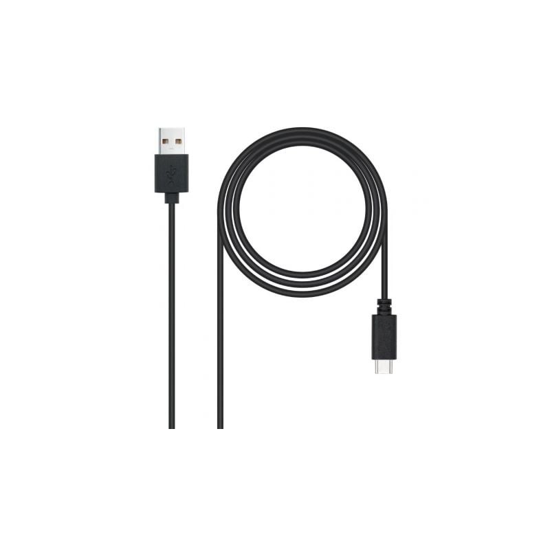 Cable usb 2.0 nanocable 10.01.2103/ usb macho - usb tipo-c macho/ 480mbps/ 3m/ negro