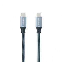 Cable usb 3.1 tipo-c nanocable 10.01.4101-comb/ usb tipo-c macho - usb tipo-c macho/ hasta 100w/ 10gbps/ 1m/ gris y negro