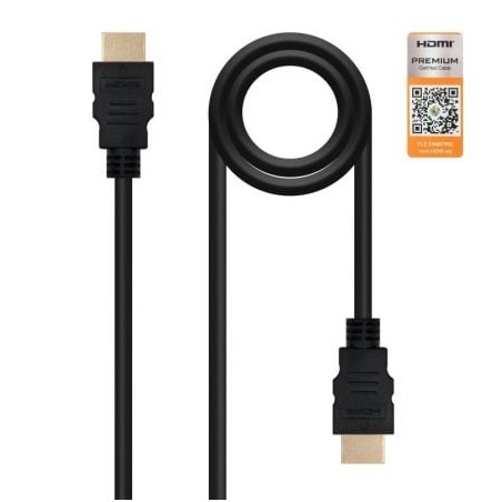 Cable hdmi 2.0 4k nanocable 10.15.3601/ hdmi macho - hdmi macho/ 1m/ certificado/ negro