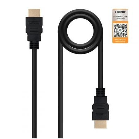 Cable hdmi 2.0 4k nanocable 10.15.3601-l150/ hdmi macho - hdmi macho/ 1.5m/ certificado/ negro