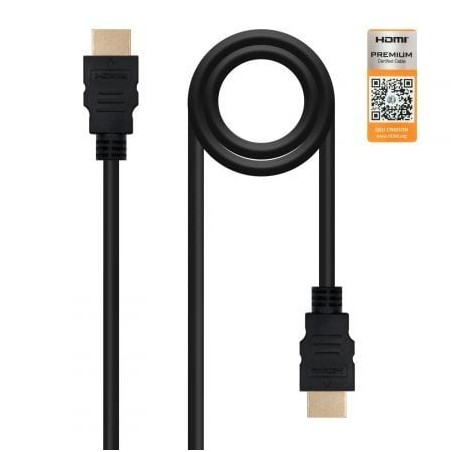 Cable hdmi 2.0 4k nanocable 10.15.3602/ hdmi macho - hdmi macho/ 2m/ certificado/ negro
