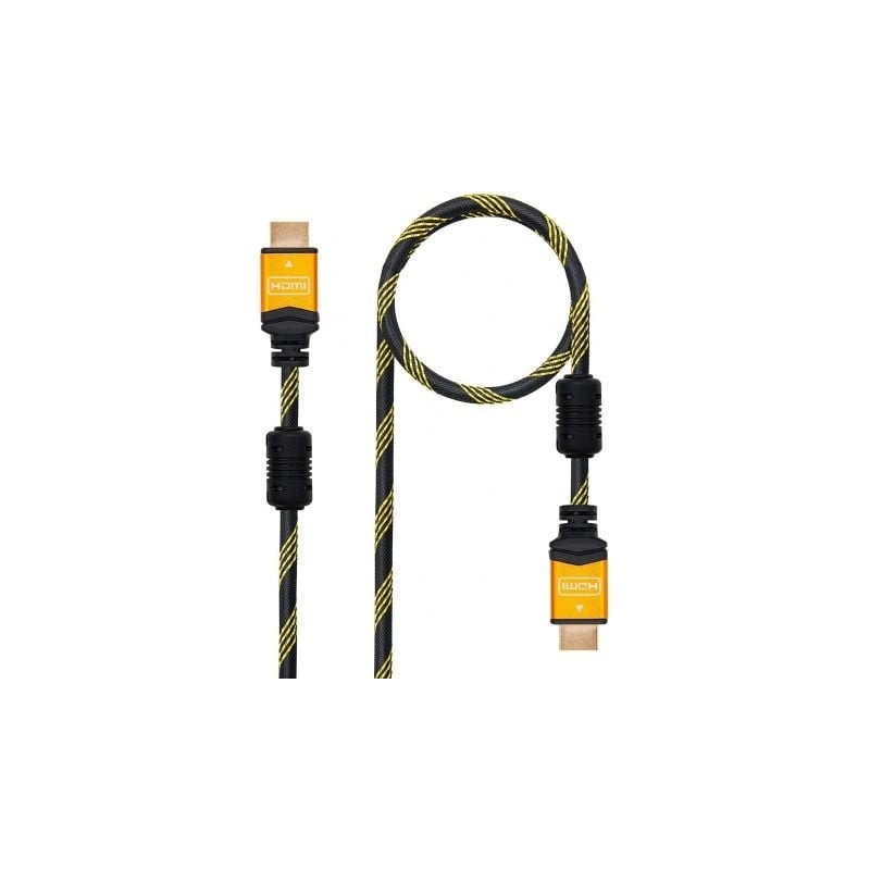 Cable hdmi 2.0 4k nanocable 10.15.1602/ hdmi macho - hdmi macho/ 1.5m/ negro/ naranja