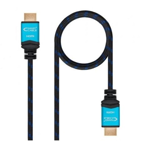 Cable hdmi 2.0 4k nanocable 10.15.3710/ hdmi macho - hdmi macho/ 10m/ negro/ azul