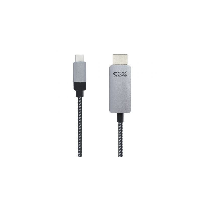 Cable conversor nanocable 10.15.5102/ usb tipo-c macho - hdmi macho/ 1.8m/ negro