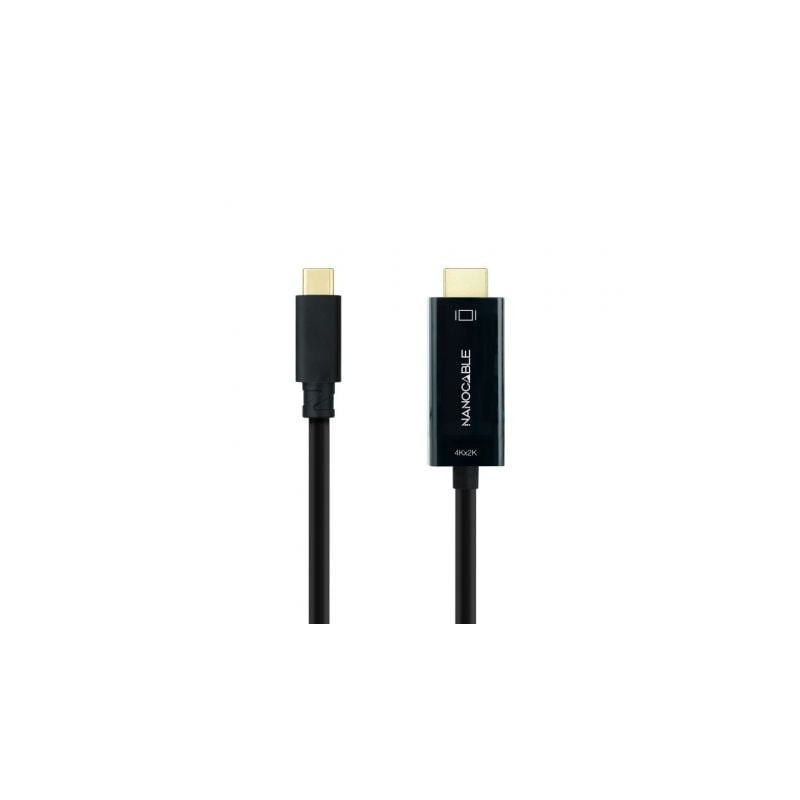 Cable conversor nanocable 10.15.5133/ usb tipo-c macho - hdmi macho/ 3m/ negro