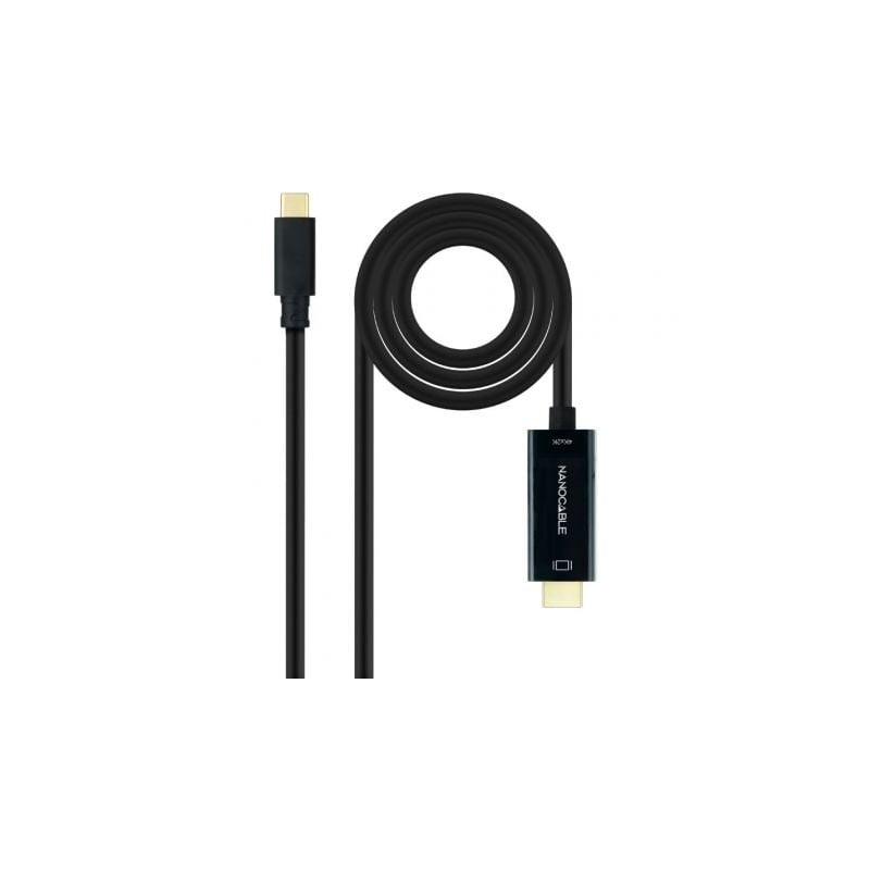 Cable conversor nanocable 10.15.5135/ usb tipo-c macho - hdmi macho/ 5m/ negro