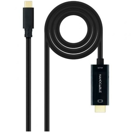 Cable conversor nanocable 10.15.5135/ usb tipo-c macho - hdmi macho/ 5m/ negro