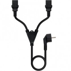 Cable alimentación nanocable 10.22.0100-l300/ schuko macho - 2 x c13 hembra/ 3m/ negro