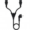Cable alimentación nanocable 10.22.0100-l300/ schuko macho - 2 x c13 hembra/ 3m/ negro