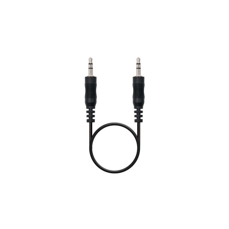 Cable estéreo nanocable 10.24.0100/ jack 3.5 macho - jack 3.5 macho/ 30cm/ negro