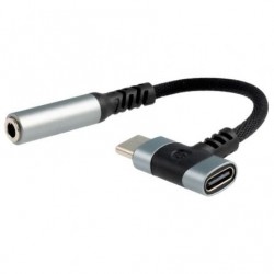 Cable conversor audio nanocable 10.24.1207/ usb tipo-c macho - jack 3.5/ usb tipo-c hembra/ 10cm/ negro