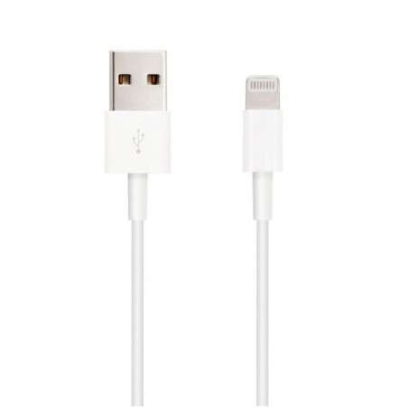 Cable usb 2.0 lightning nanocable 10.10.0400/ usb macho - lightning macho/ 50 cm/ blanco