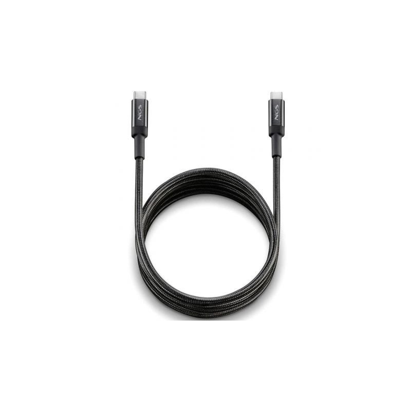 Cable usb 2.0 tipo-c ngs knot/ usb tipo-c macho - usb tipo-c macho/ hasta 65w/ 480mbps/ 2m/ negro