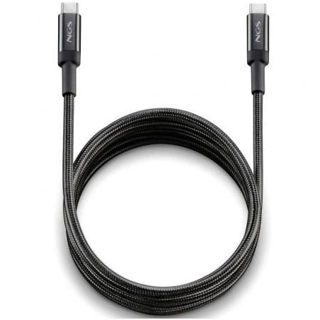 Cable usb 2.0 tipo-c ngs knot/ usb tipo-c macho - usb tipo-c macho/ hasta 65w/ 480mbps/ 2m/ negro