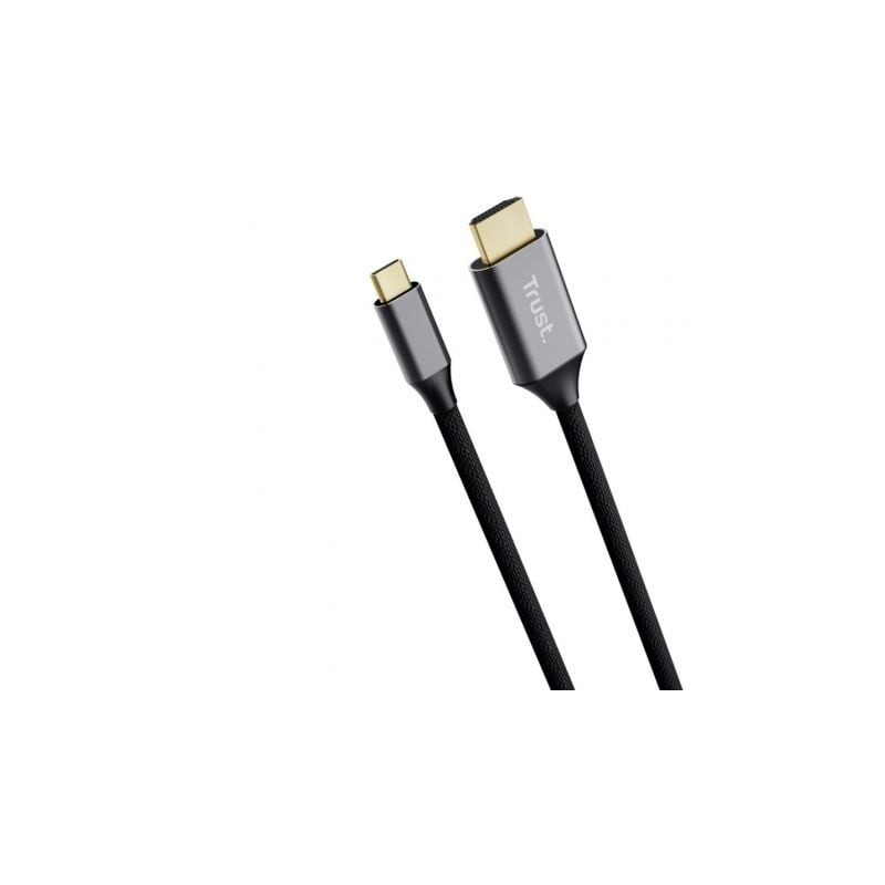 Cable conversor hdmi 4k trust calyx/ usb tipo-c macho - hdmi macho/ 2m/ gris