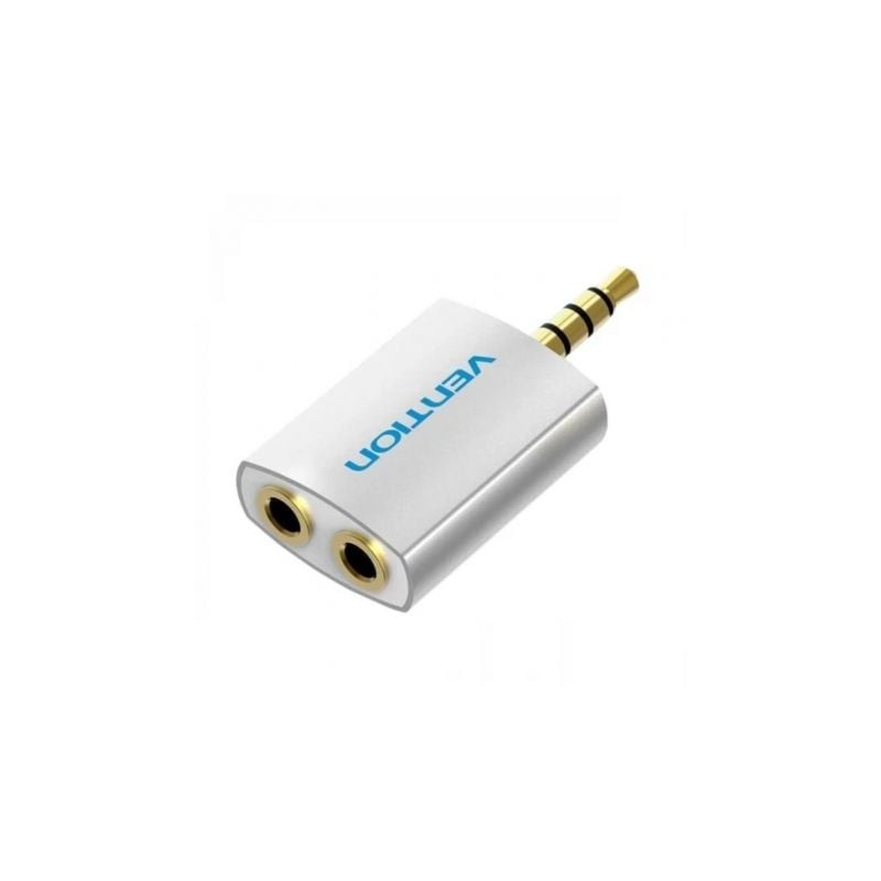 Adaptador audio vention bdaw0/ jack 3.5 macho - 2x jack 3.5 hembra/ blanco