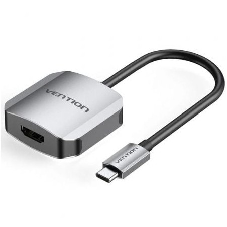Conversor vention tdehb/ usb tipo-c macho - hdmi hembra/ 15cm/ plata
