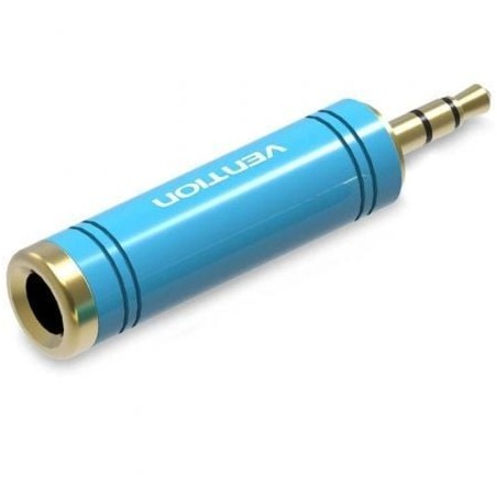 Adaptador jack vention vab-s04-l/ jack 3.5 macho - jack 6.5 hembra/ azul