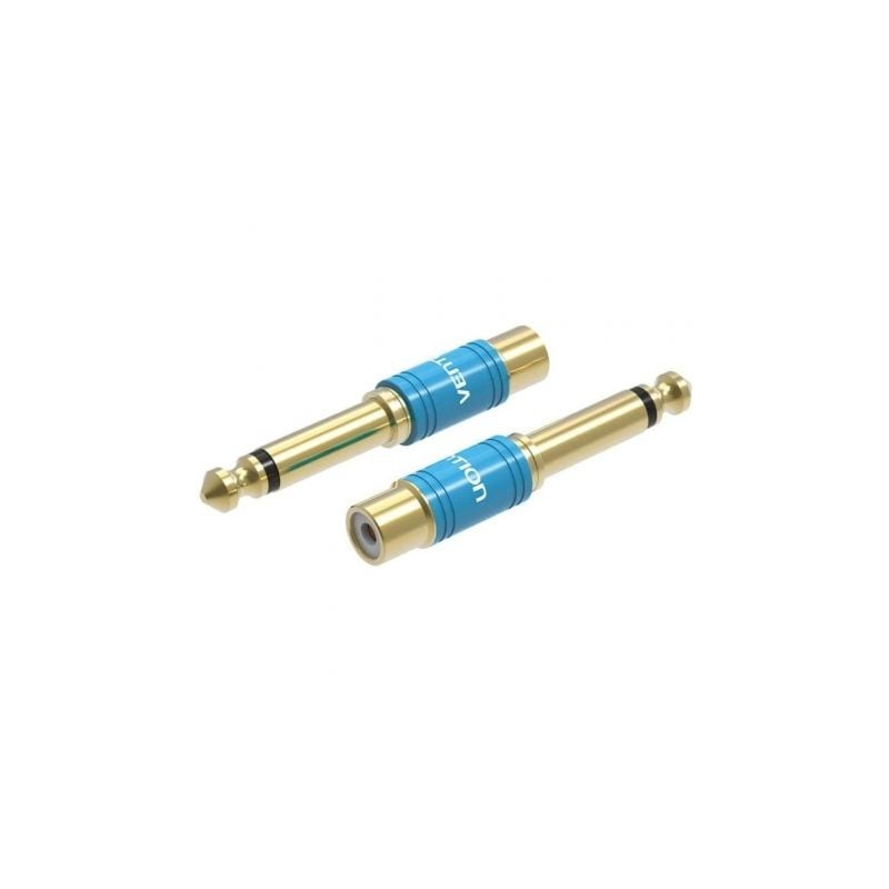 Adaptador jack vention vdd-c03/ rca hembra - jack 6.5 macho/ azul