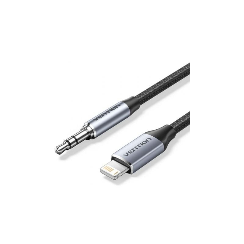 Adaptador audio vention bmchf/ jack 3.5 macho - lightning macho/ 1m/ gris