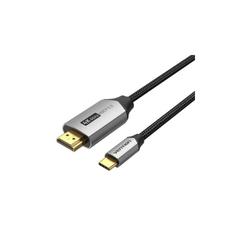 Cable conversor hdmi 2.0 4k vention crbbg/ usb tipo-c macho - hdmi macho/ 1.5m/ negro