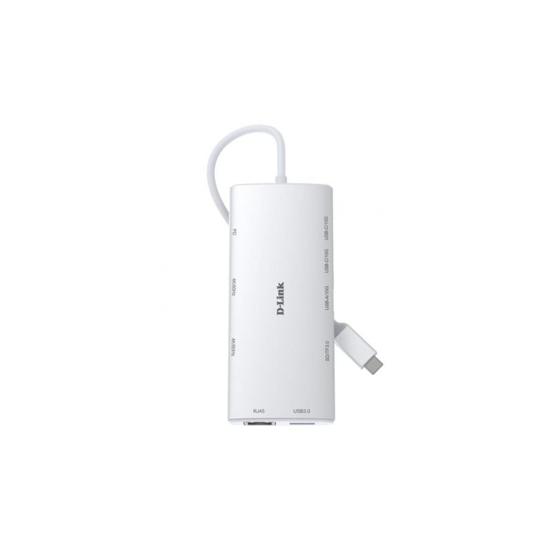 Docking usb tipo-c d-link dup-a01/ 1xusb/ 2xusb tipo-c/ 2xhdmi 4k/ 1xrj45/ 1xlector de tarjetas/ 1xusb tipo-c pd/ blanco