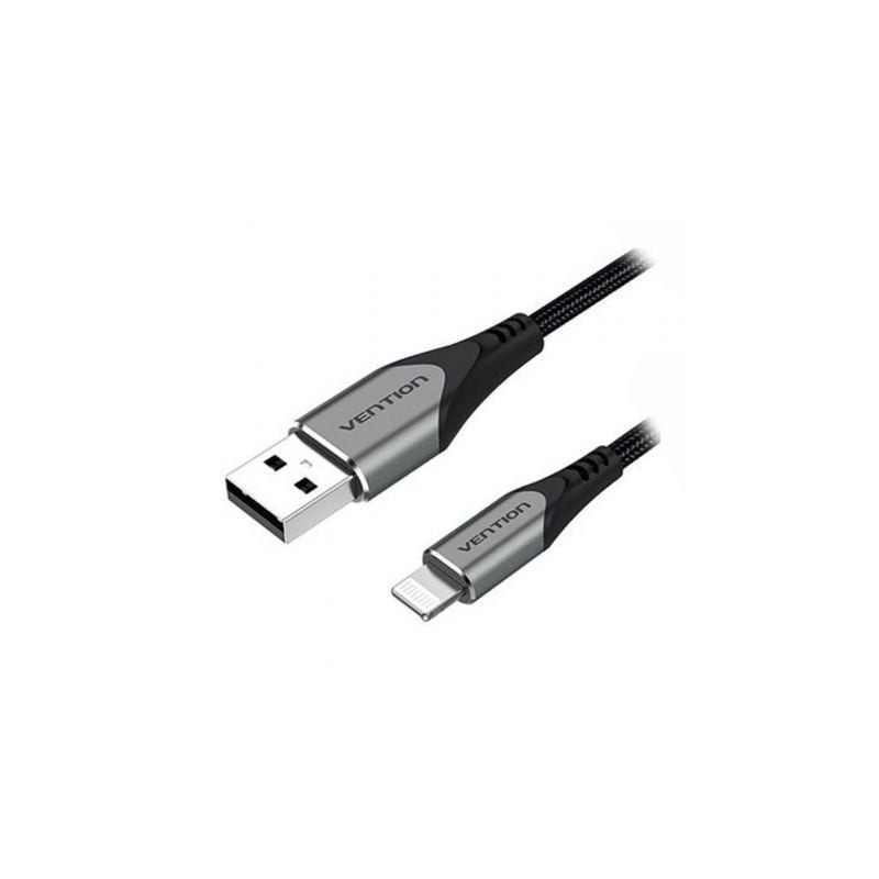Cable usb 2.0 lightning vention labhf/ usb macho - lightning macho/ 480mbps/ 1m/ gris