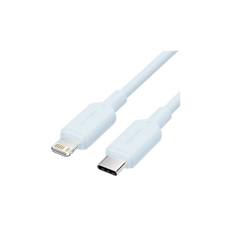 Cable usb 2.0 tipo-c lightning vention laksf/ usb tipo-c macho - lightning macho/ hasta 27w/ 480mbps/ 1m/ azul