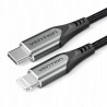Cable usb 2.0 tipo-c lightning vention tachf/ usb tipo-c macho - lightning macho/ 480mbps/ 1m/ gris