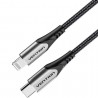 Cable usb 2.0 tipo-c lightning vention tachh/ usb tipo-c macho - lightning macho/ 480mbps/ 2m/ gris y negro