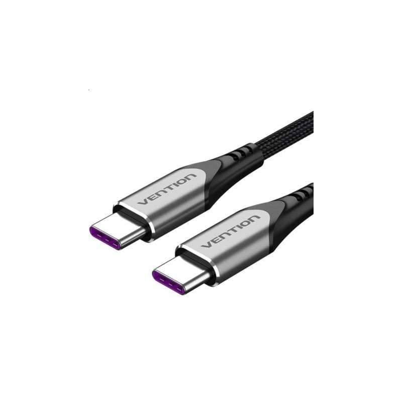 Cable usb 2.0 tipo-c vention taehg/ usb tipo-c macho - usb tipo-c macho/ hasta 100w/ 480mbps/ 1.5m/ gris
