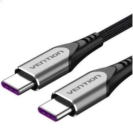 Cable usb 2.0 tipo-c vention taehg/ usb tipo-c macho - usb tipo-c macho/ hasta 100w/ 480mbps/ 1.5m/ gris