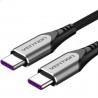 Cable usb 2.0 tipo-c vention taehg/ usb tipo-c macho - usb tipo-c macho/ hasta 100w/ 480mbps/ 1.5m/ gris