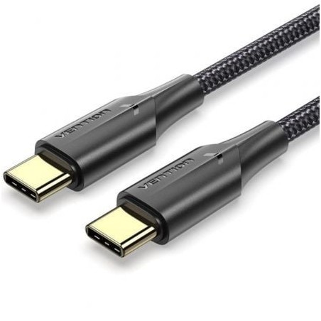 Cable usb 2.0 tipo-c 3a vention taubh/ usb tipo-c macho - usb tipo-c macho/ 480mbps/ 2m/ negro