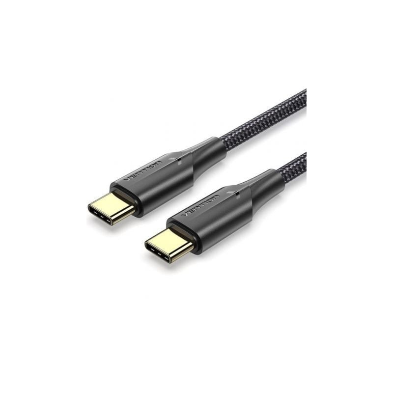 Cable usb 2.0 tipo-c 3a vention taubi/ usb tipo-c macho - usb tipo-c macho/ 480mbps/ 3m/ negro