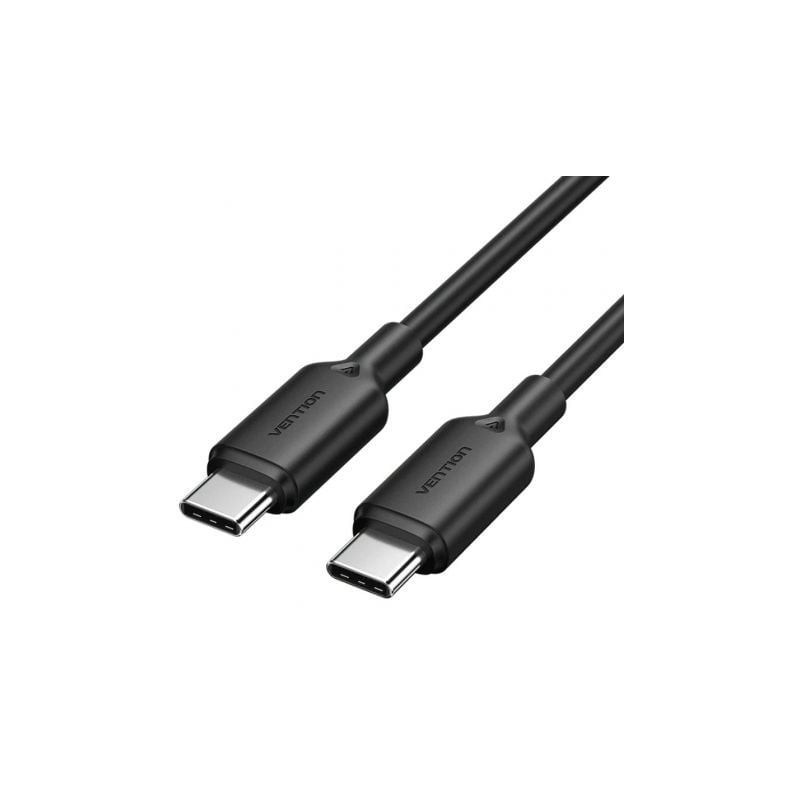 Cable usb 2.0 tipo-c 3a vention trcbh/ usb tipo-c macho - usb tipo-c macho/ hasta 60w/ 480mbps/ 2m/ negro