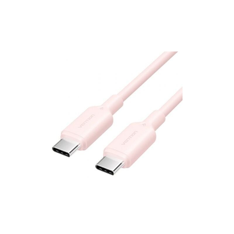 Cable usb 2.0 tipo-c 3a vention trcph/ usb tipo-c macho - usb tipo-c macho/ hasta 60w/ 480mbps/ 2m/ rosa